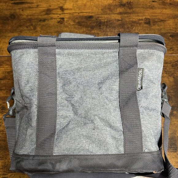 CleverMade Collapsible Insulated Leakproof 30 Cans Gray Tahoe Cooler Bag Camping - Picture 10 of 12